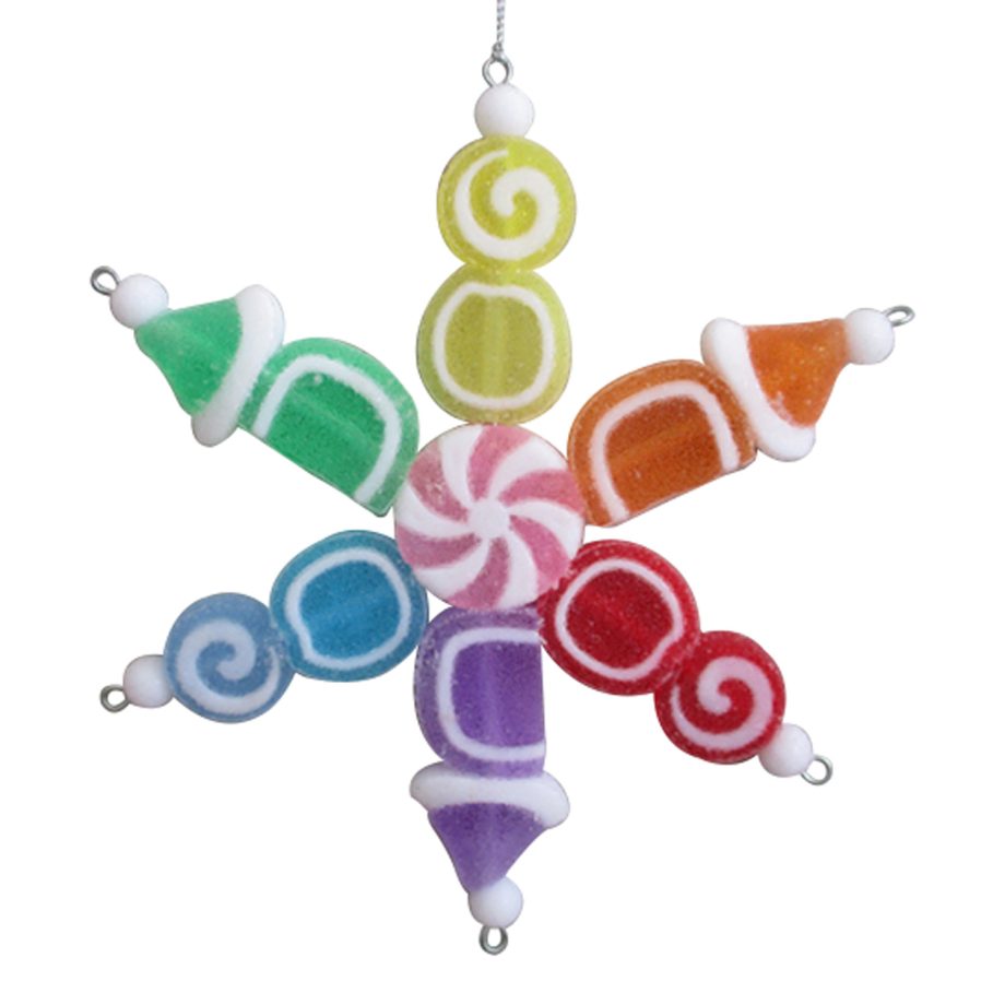 ORN CANDY SNOWFLAKE 6" MULTI