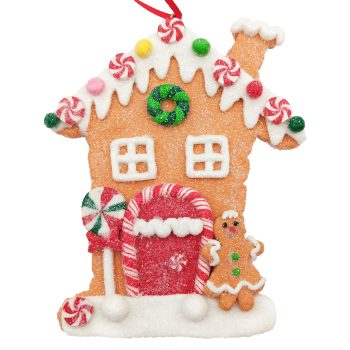 ORN GINGERBREAD HOUSE RESIN 4"X5"
