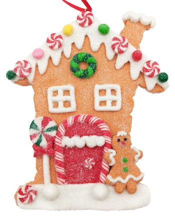 ORN GINGERBREAD HOUSE RESIN 4"X5"