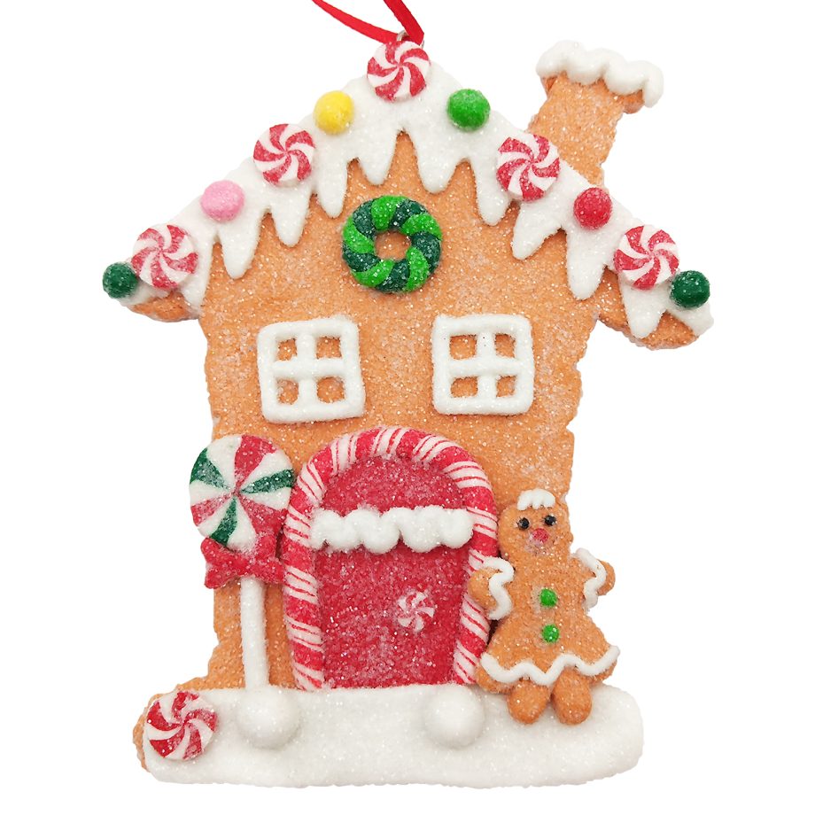 ORN GINGERBREAD HOUSE RESIN 4"X5"