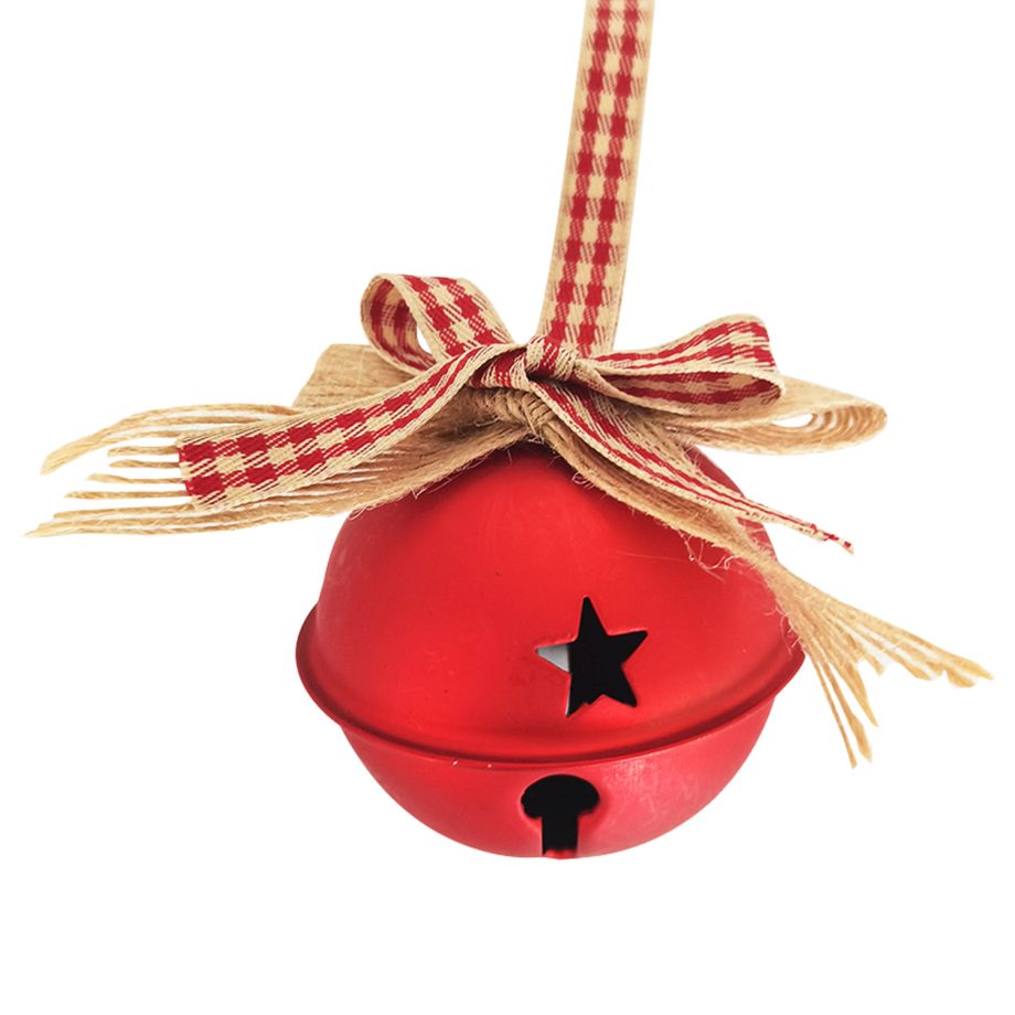 BELL RED 2.5"/60MM W/ PLAID RIBBON