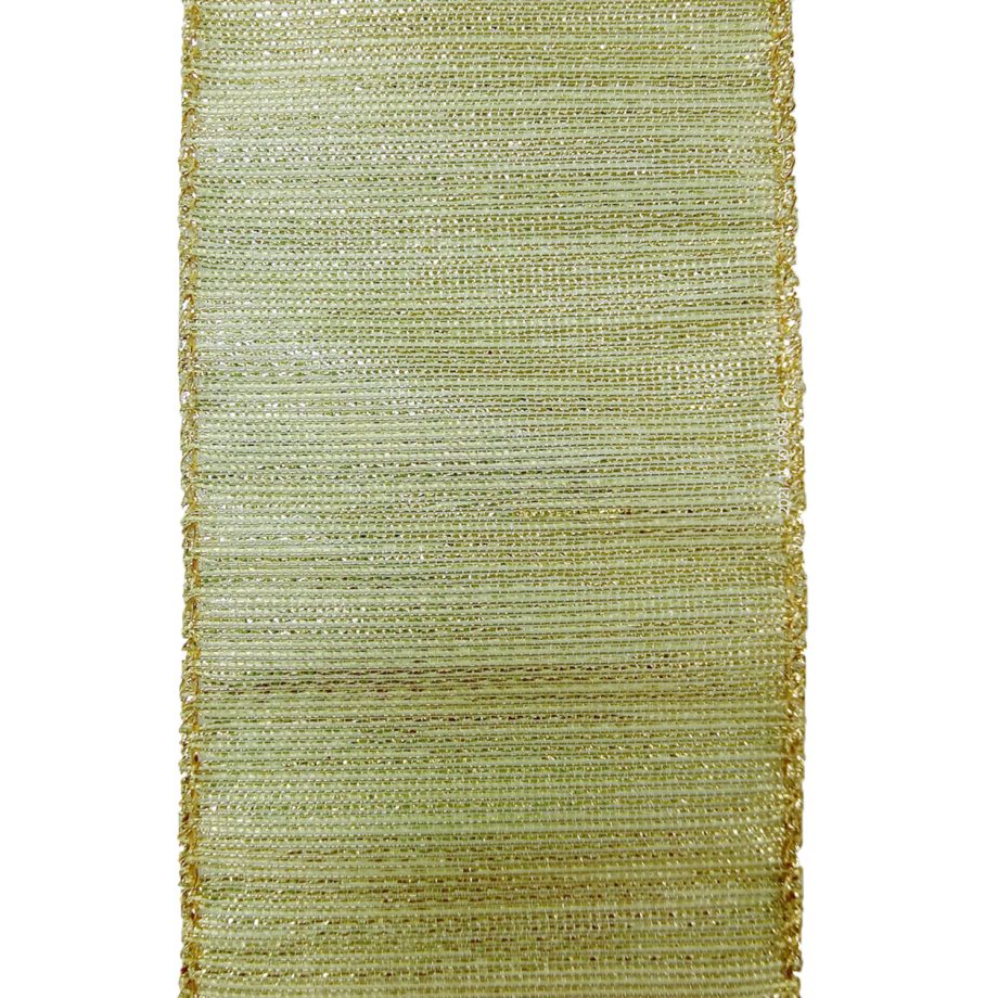 WIRED RIBBON 2.5"X10 YDS GOLD SHIMMER