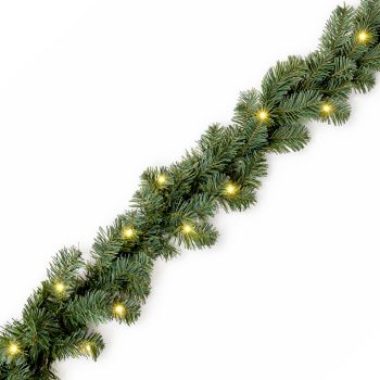 GARLAND PRE-LIT NATURAL SHERWOOD PINE 5' X 12" 100TIPS 25 LED LIGHTS
