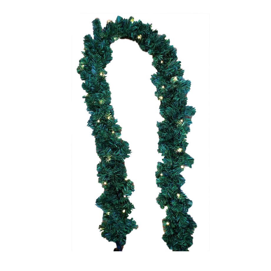 GARLAND PRE-LIT NAT. SHERWOOD PINE 5'  X 12" 100TIPS 25 LED LIGHTS