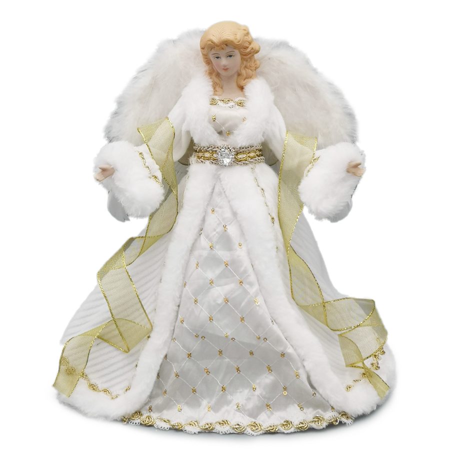 ANGEL TREE TOP 12" IVORY/GOLD
