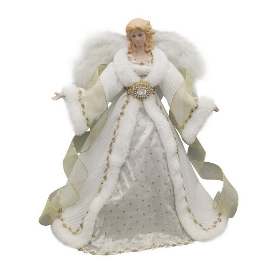 ANGEL TREE TOP 16" IVORY/GOLD