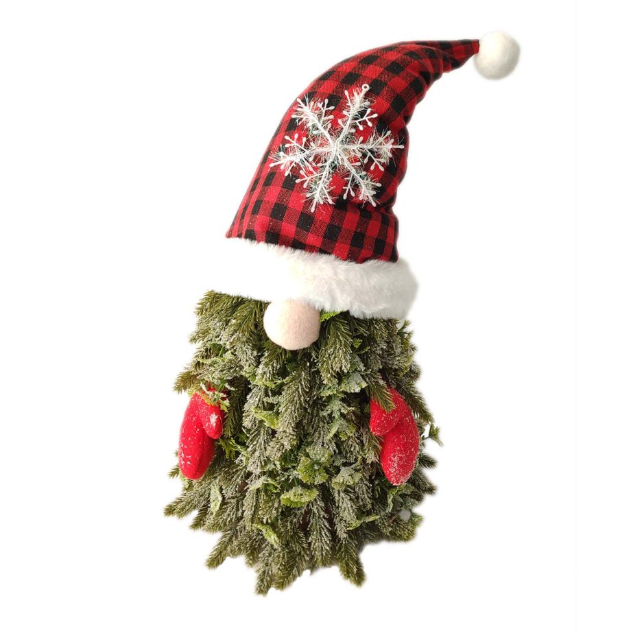 GNOME PINE BODY 20" IN RED/BLACK PLAID HAT