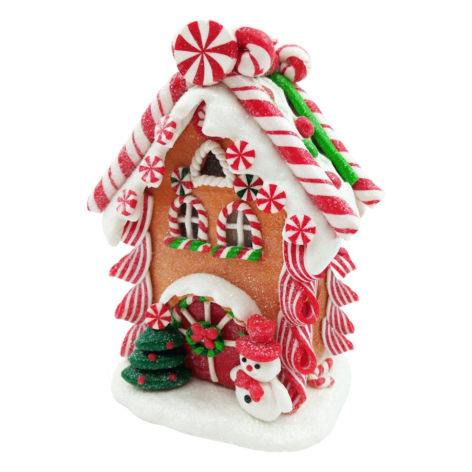 GINGERBREAD HOUSE .5"X3"X6" W/ LED LIGHT(RED/GREEN/BLUE)