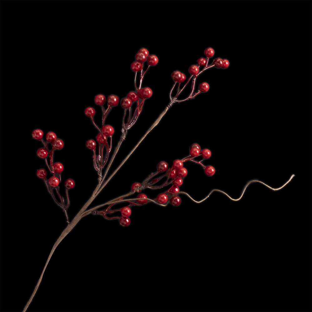 SPRAY BERRY 21" RED COUNTRY BERRY W/ TWIG