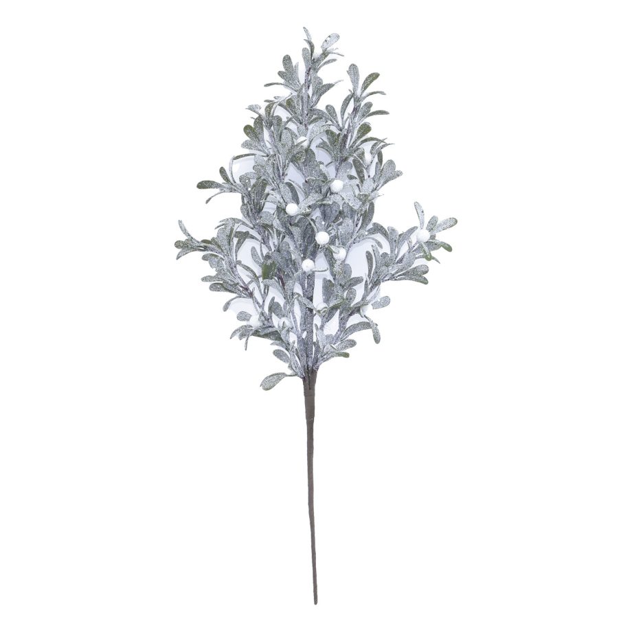 SPRAY FROSTED  MISTLETOE 28" W/ WHITE BERRY