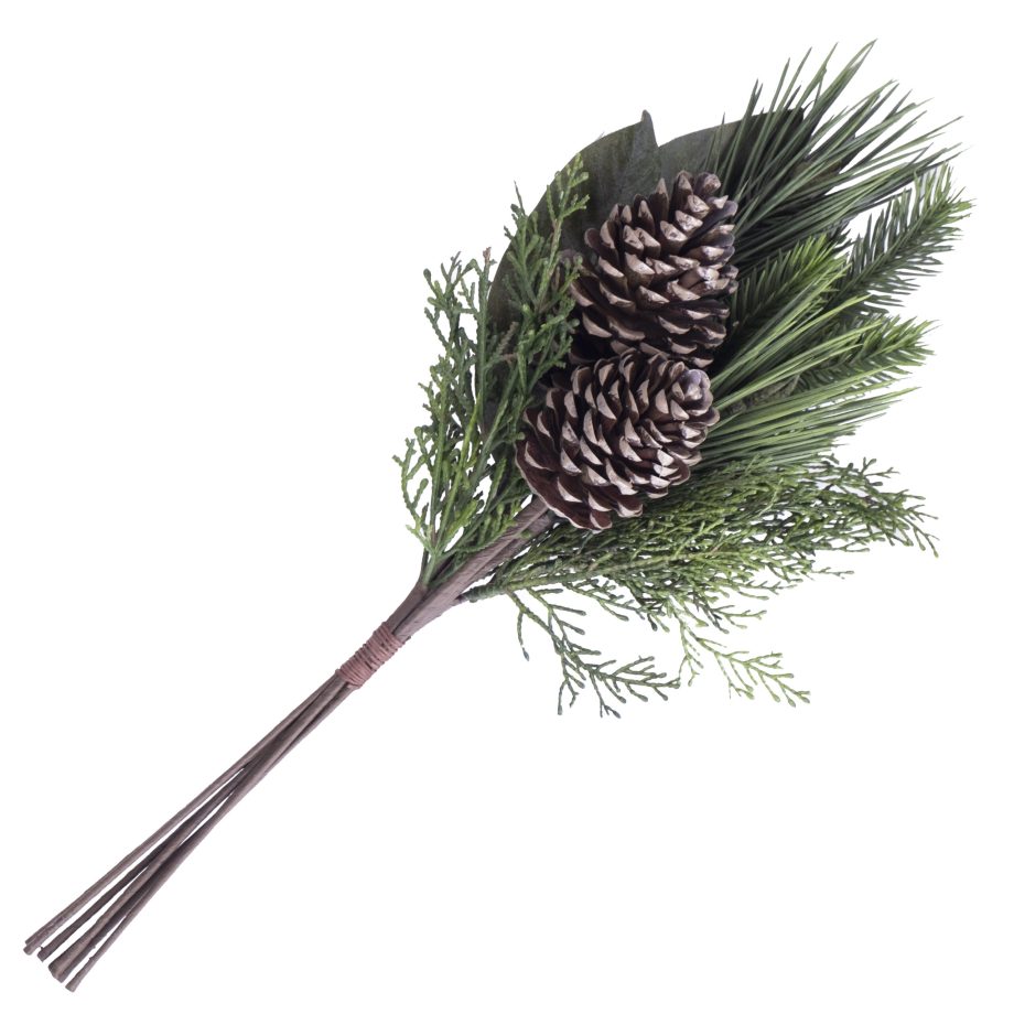 SPRAY PINE 21" MAGNOLIA LEAVES/ PINE NEEDLE W/ PINE CONES