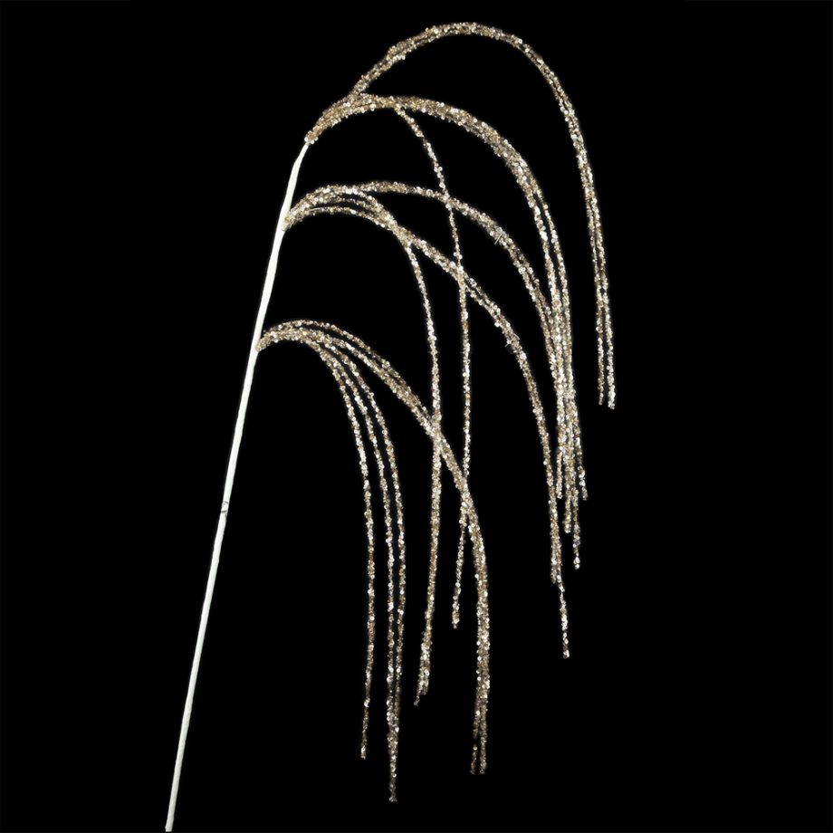 SPRAY GRASS HANGING 24" CHAMPAGNE GLITTER