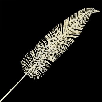 STEM FERN FEATHER 30" IVORY GLITTER W/BEADS