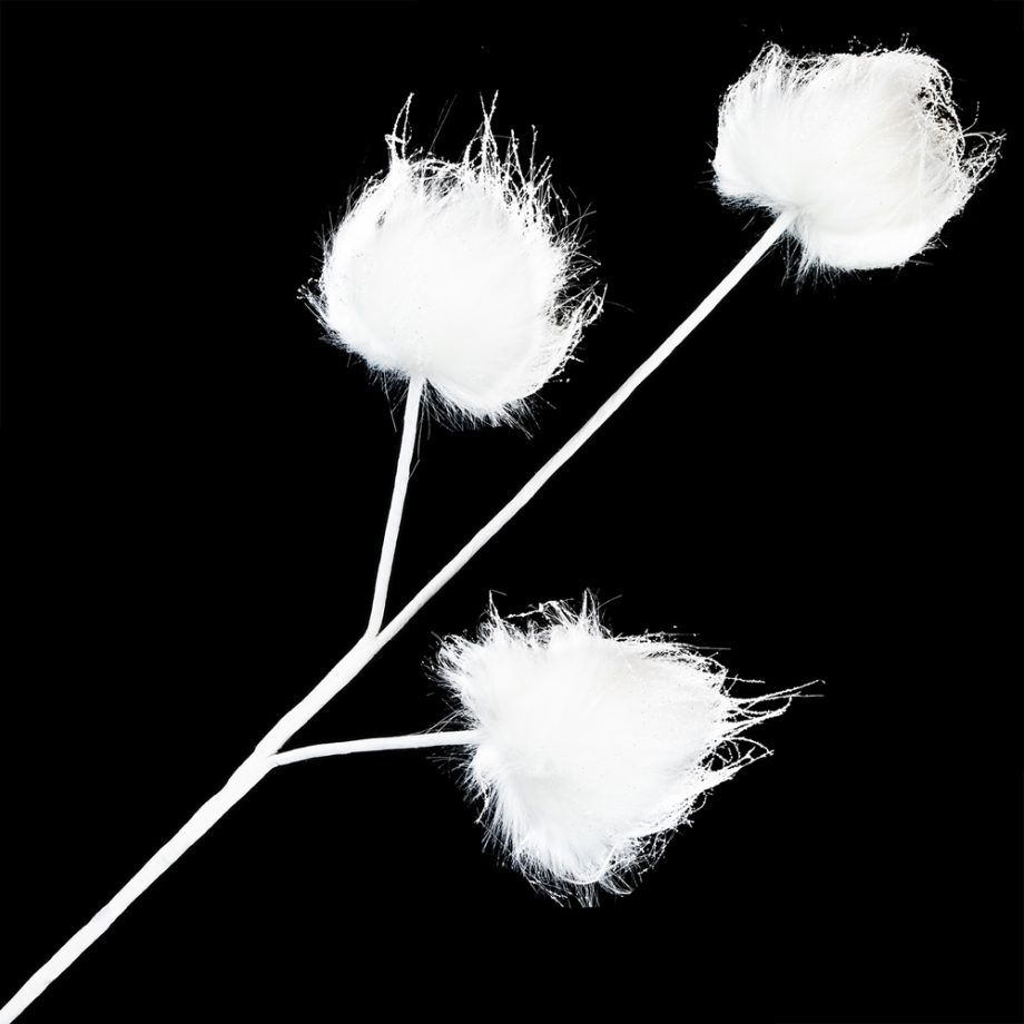 SPRAY SNOWBALL 25" WHITE FUR W/SNOW