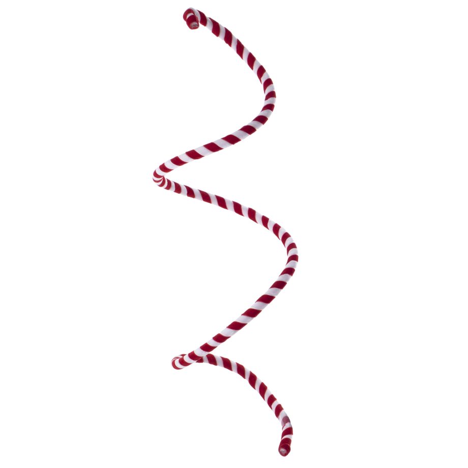 GARLAND CANDY CANE 50" VELVET RED/WHITE
