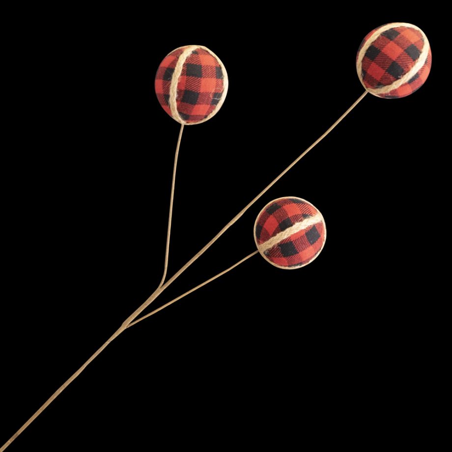 BALL SPRAY 30"X3 RED/BLK PLAID