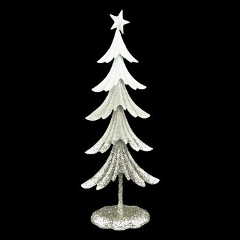 TABLE TOP TREE 20" METAL W/ WHT & CHAMP GLTR