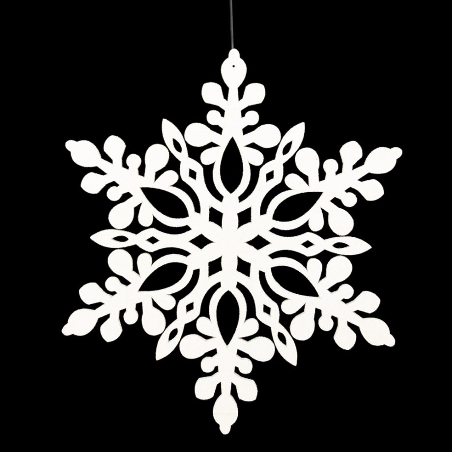 HANGING SNOWFLAKE 36" WHITE GLITTER