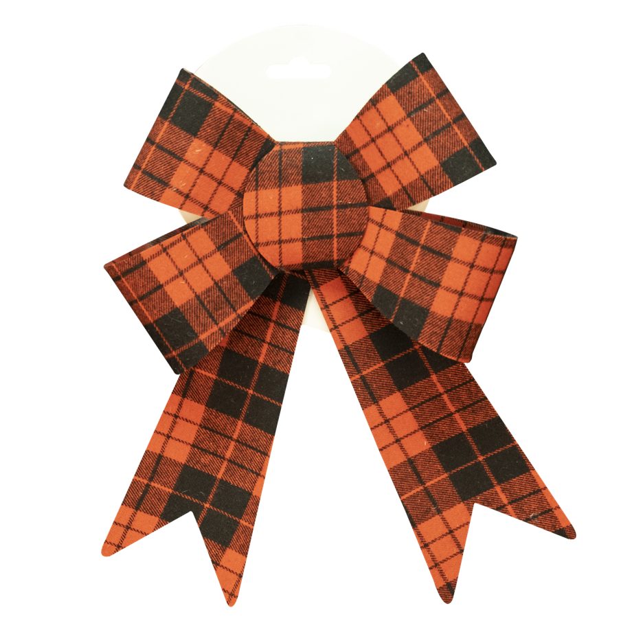 BOW RED/ BLACK PLAID 7" X 12"
