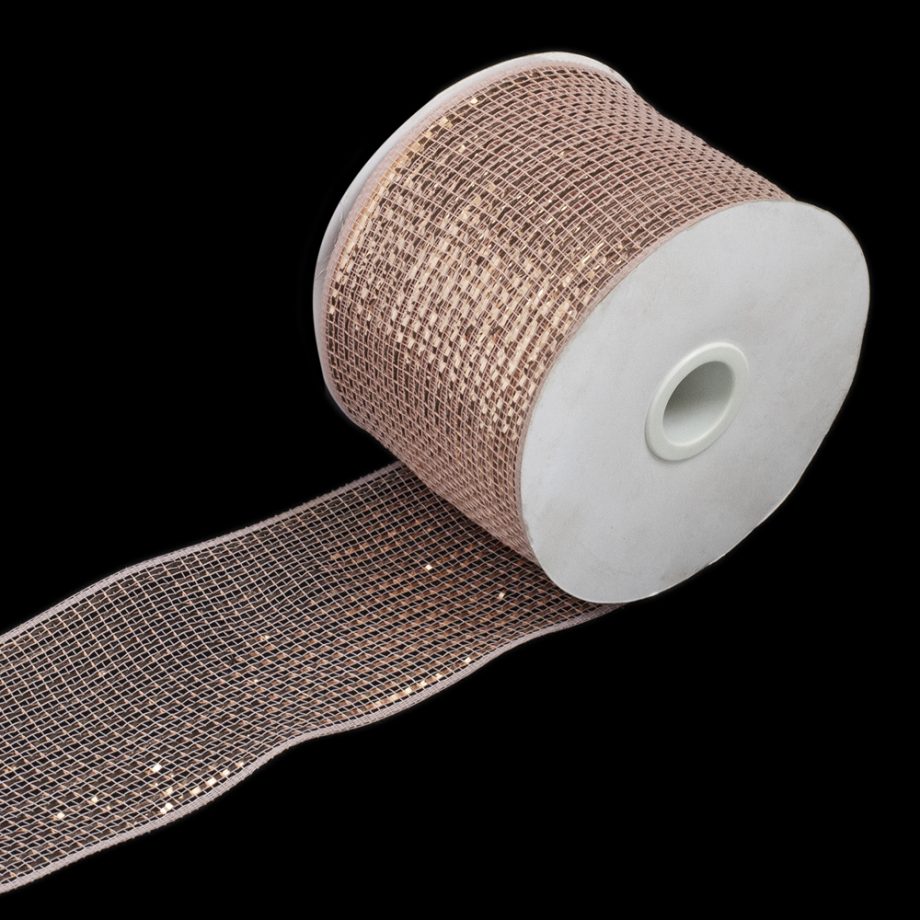 MESH RIBBON 4"x20 YDS ROSE DLX SPARKLE