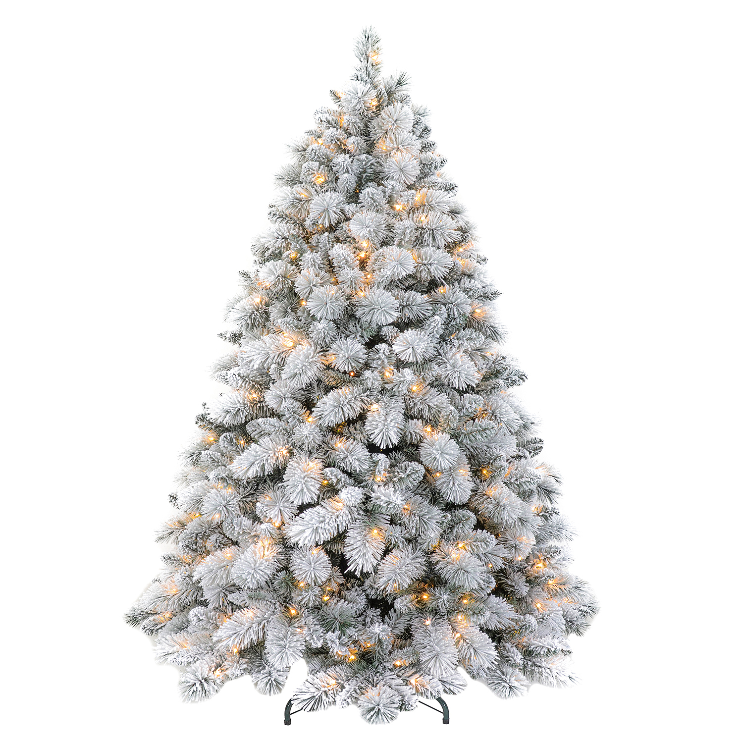 TREE FLOCKED ALASKA PINE 9'/2219T 800LED WARM WHITE LIGHTS Christmas