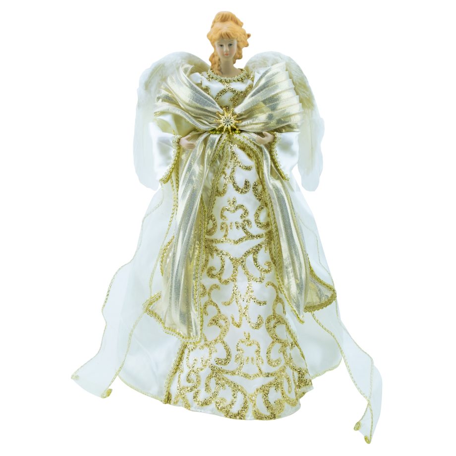 ANGEL TREE TOP 17" IVORY/GOLD