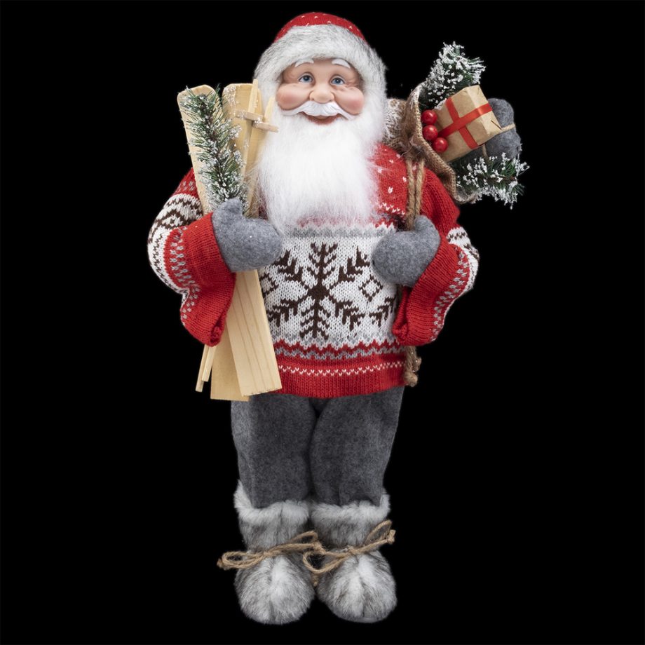 SANTA 18" STANDING RED/ GRAY/ WHITE W/ SKIES