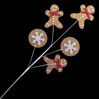 SPRAY GINGERBREAD 30.5" GINGERBREAD BOY  MAN /SNOWFLAKES