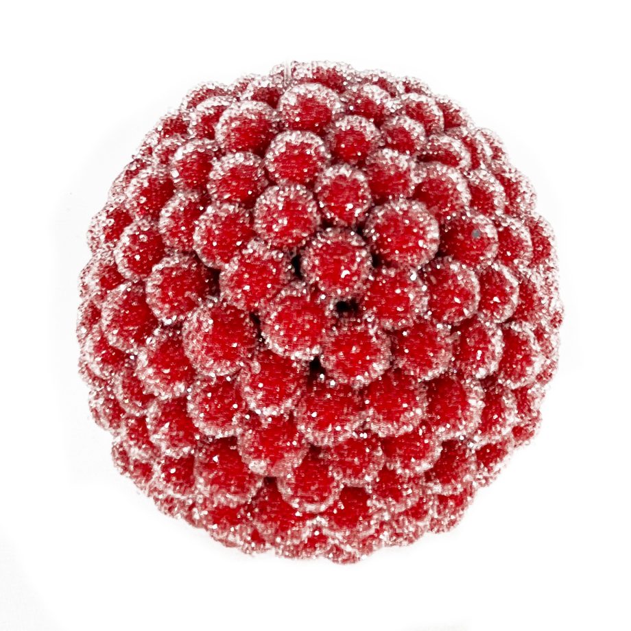 BALL BERRY ICED 3" RED/ ICE GLITTER
