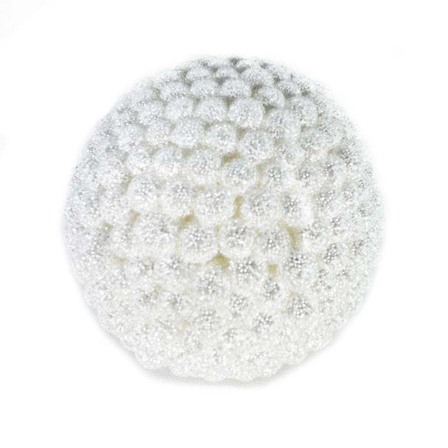 BALL BERRY ICED 4" WHITE/ ICE GLITTER