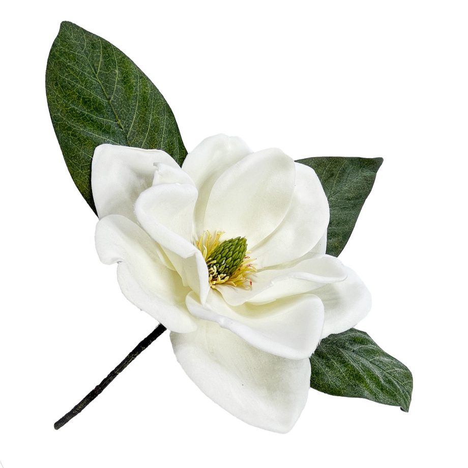 MAGNOLIA HEAD WHITE 12" DEUXE W/ STEM