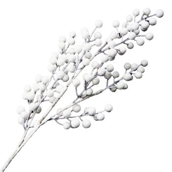 SPRAY BERRY 31'' WHITE W/ FROSTING