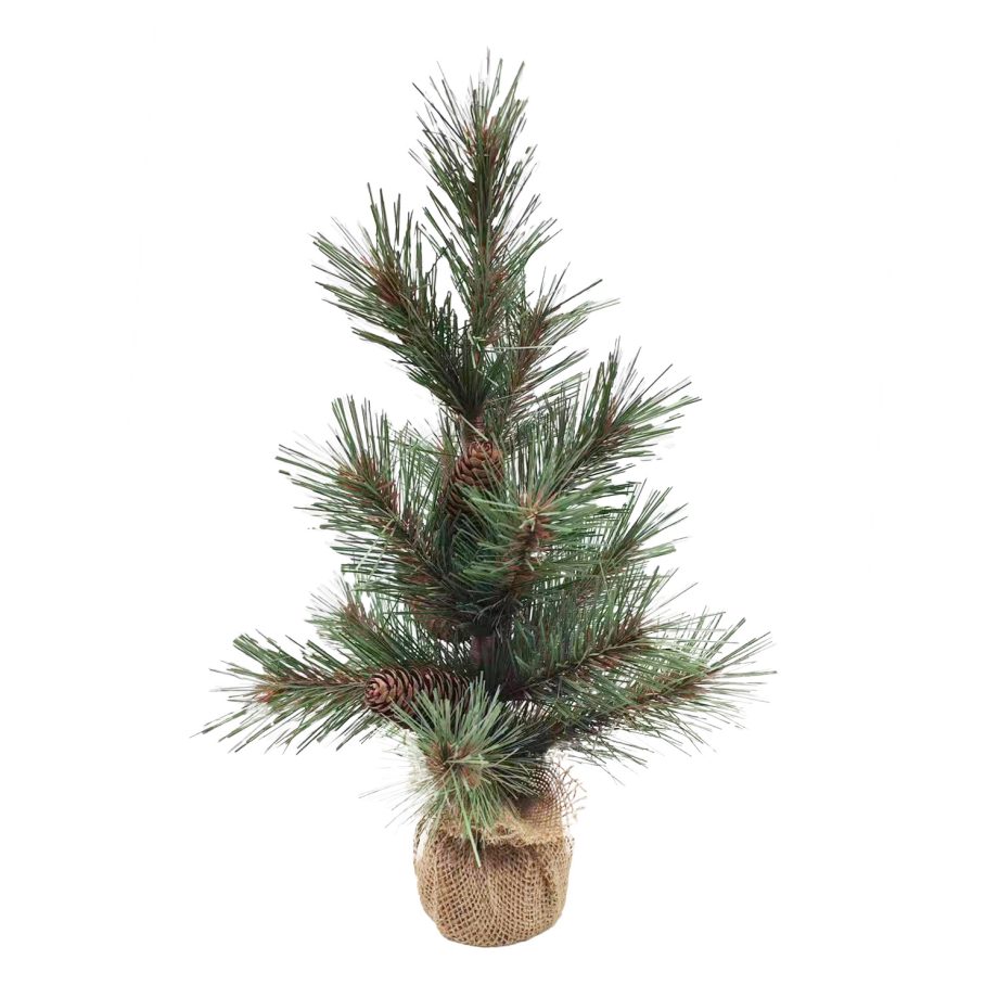 TREE NAT./ BERRY  HARD NEEDLE PINE 16" FROSTED W/ RED BERRIES
