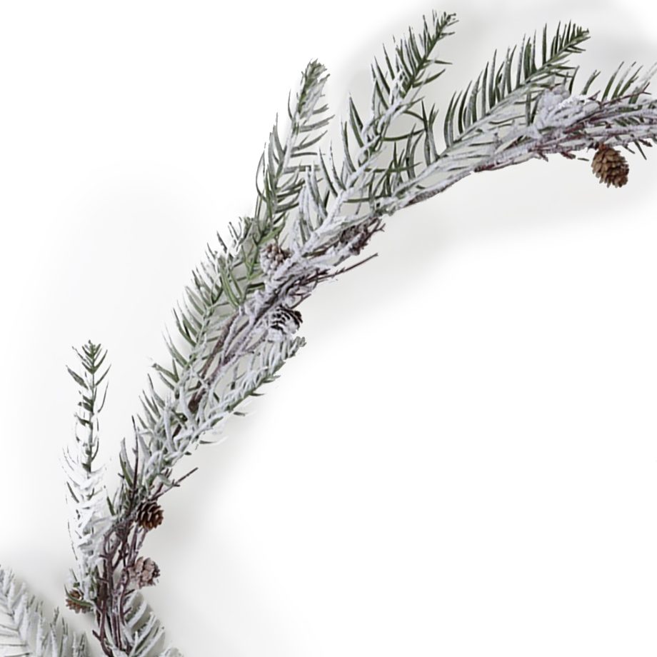 GARLAND PINE 71" FLOCKED W/ PINE  CONES & TWIGS