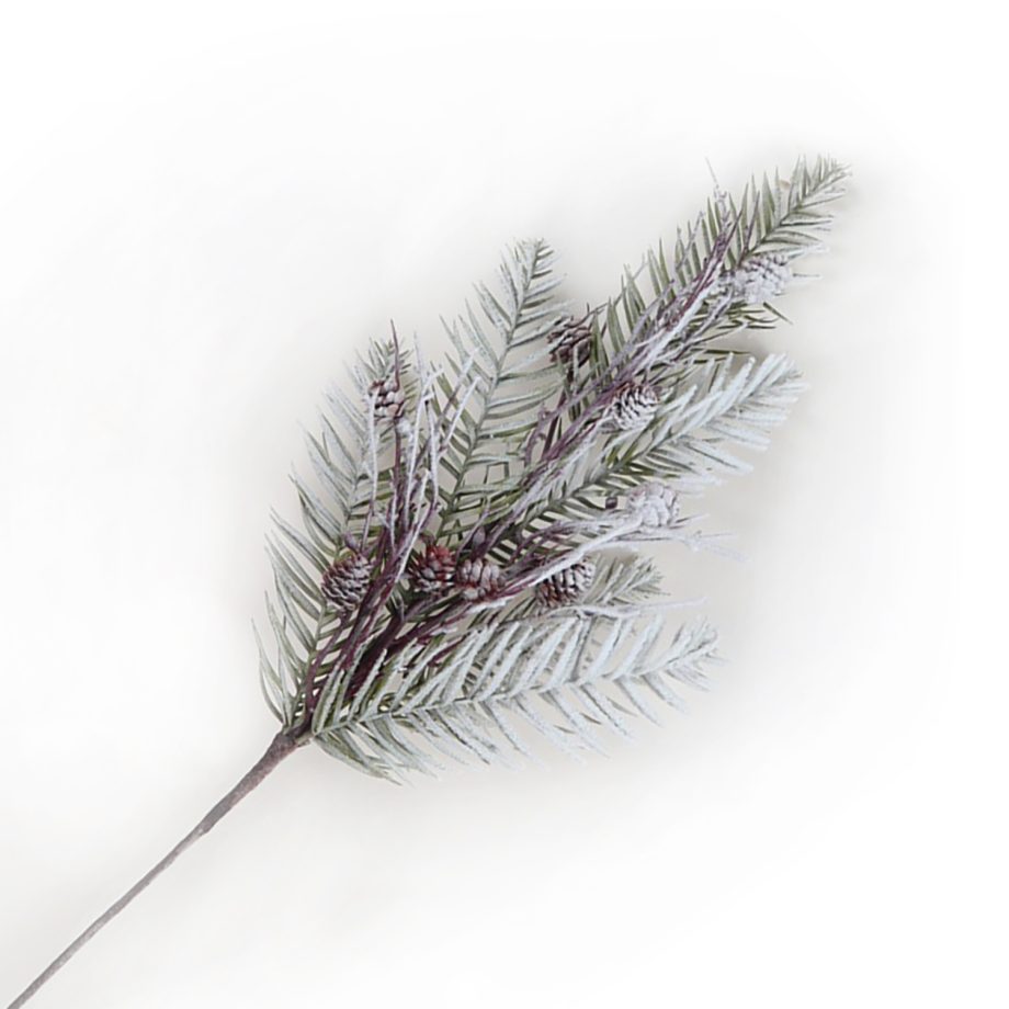 SPRAY PINE FLOCKED 32" W/ TWIGS & CONES