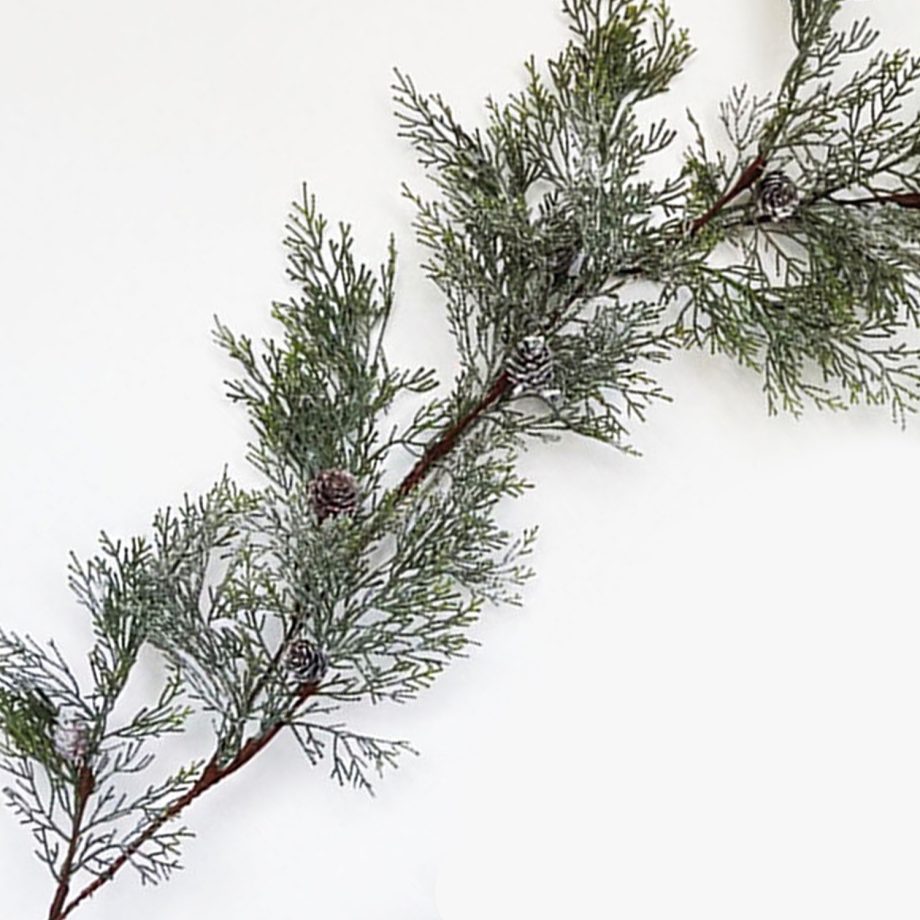 GARLAND CEDAR 59" FROSTED W/ MINI  PINE CONES
