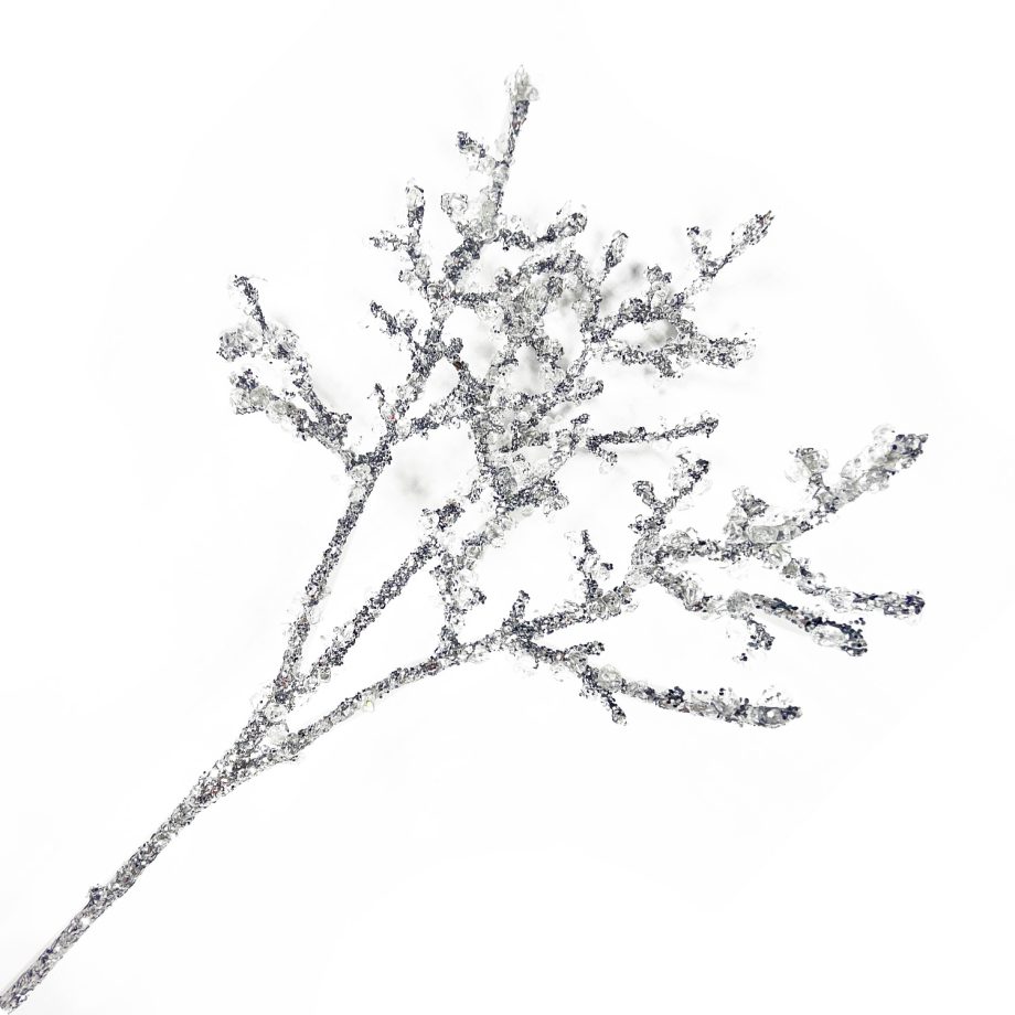 SPRAY CORAL 18" SILVER W/ ICE CRYSTALS