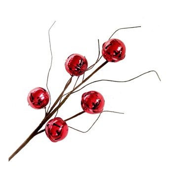 SPRAY BELLS 21" X5 SHINY RED W/ TWIGS