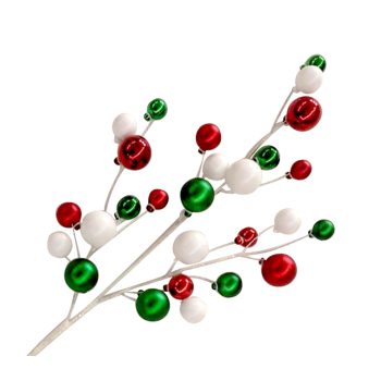 BALL SPRAY 31"X27  RED/ GREEN/ WHITE SHINY/ MATTE