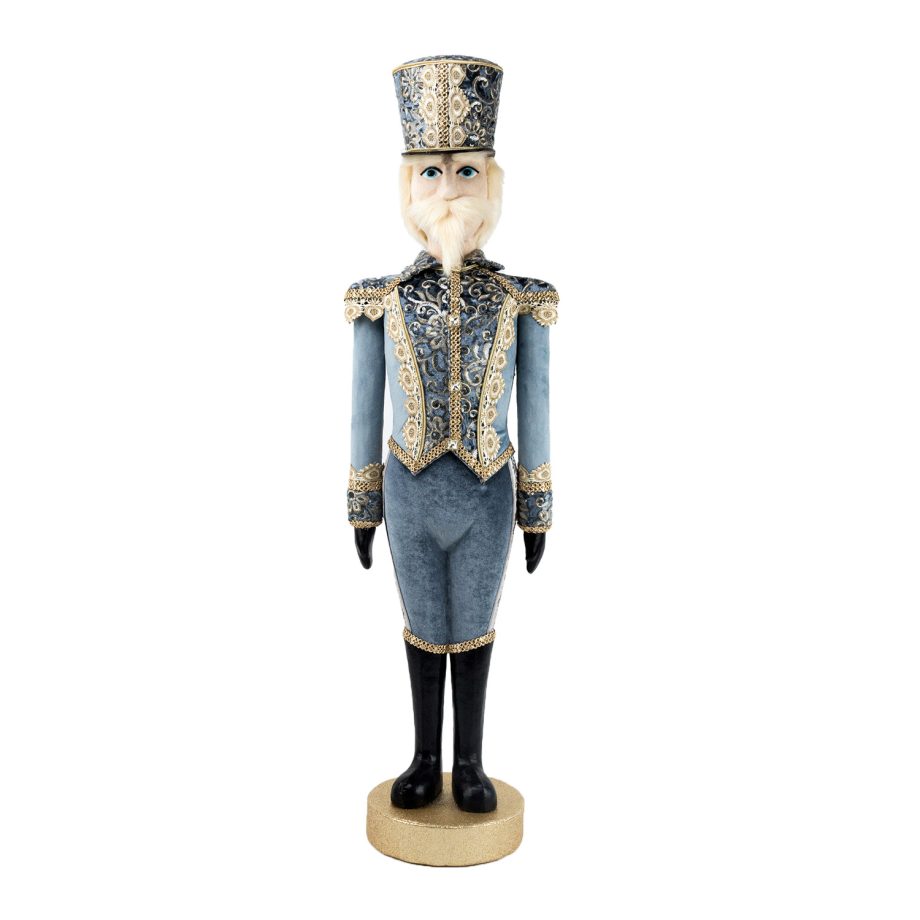 NUTCRACKER 41" REGAL BLUE FABRIC W/ INTRICATE EMBROIDERY