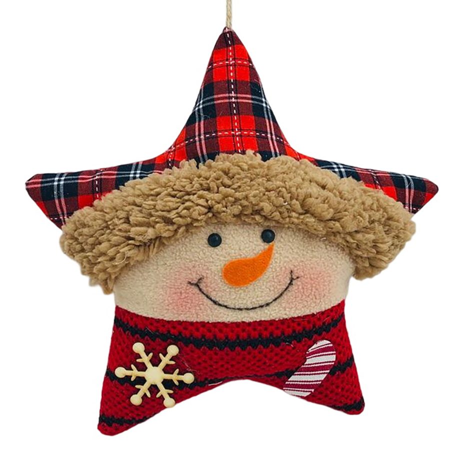 STAR SNOWMAN KNITTED FABRIC MULTICOLOR 9.5"