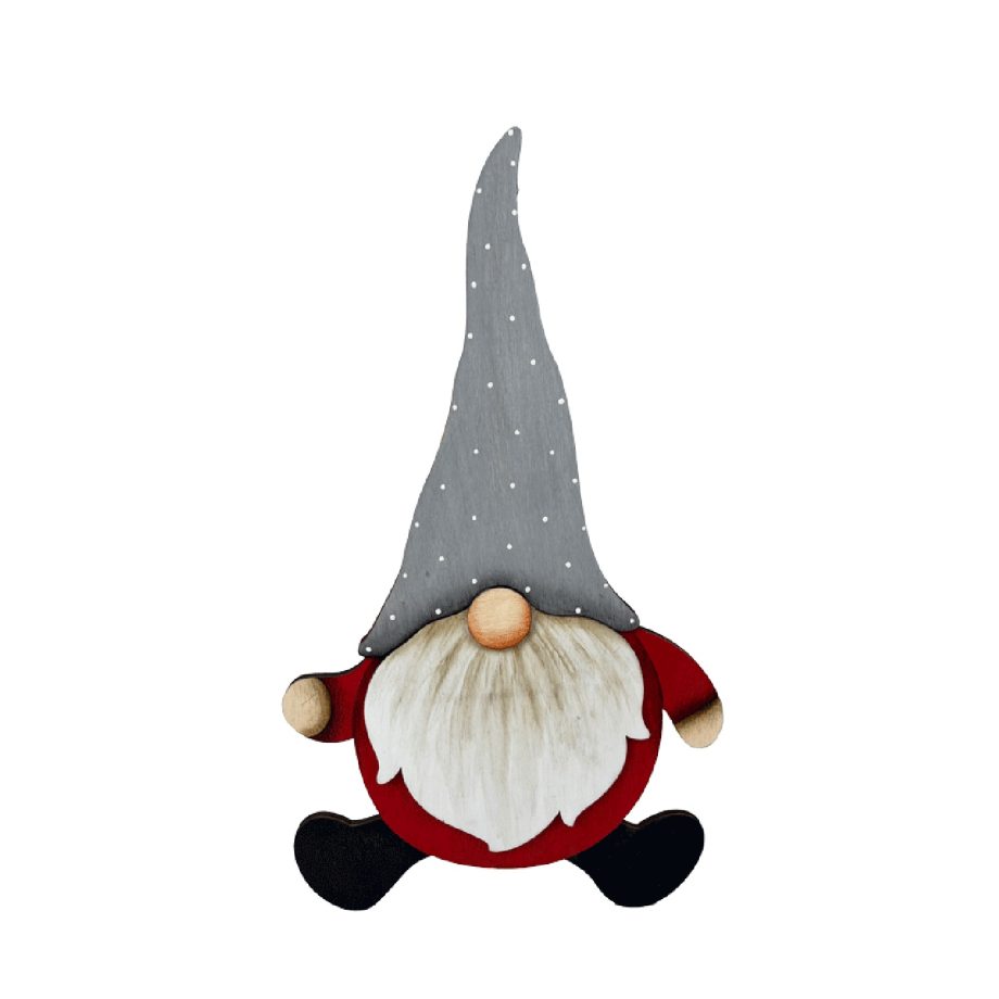 WOODEN GNOME 14" GRAY HAT EASEL BACK