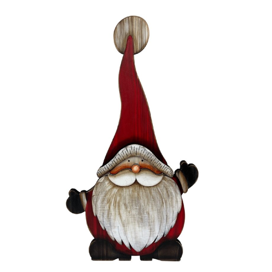 WOODEN SANTA 18" RED HAT EASEL BACK 18"