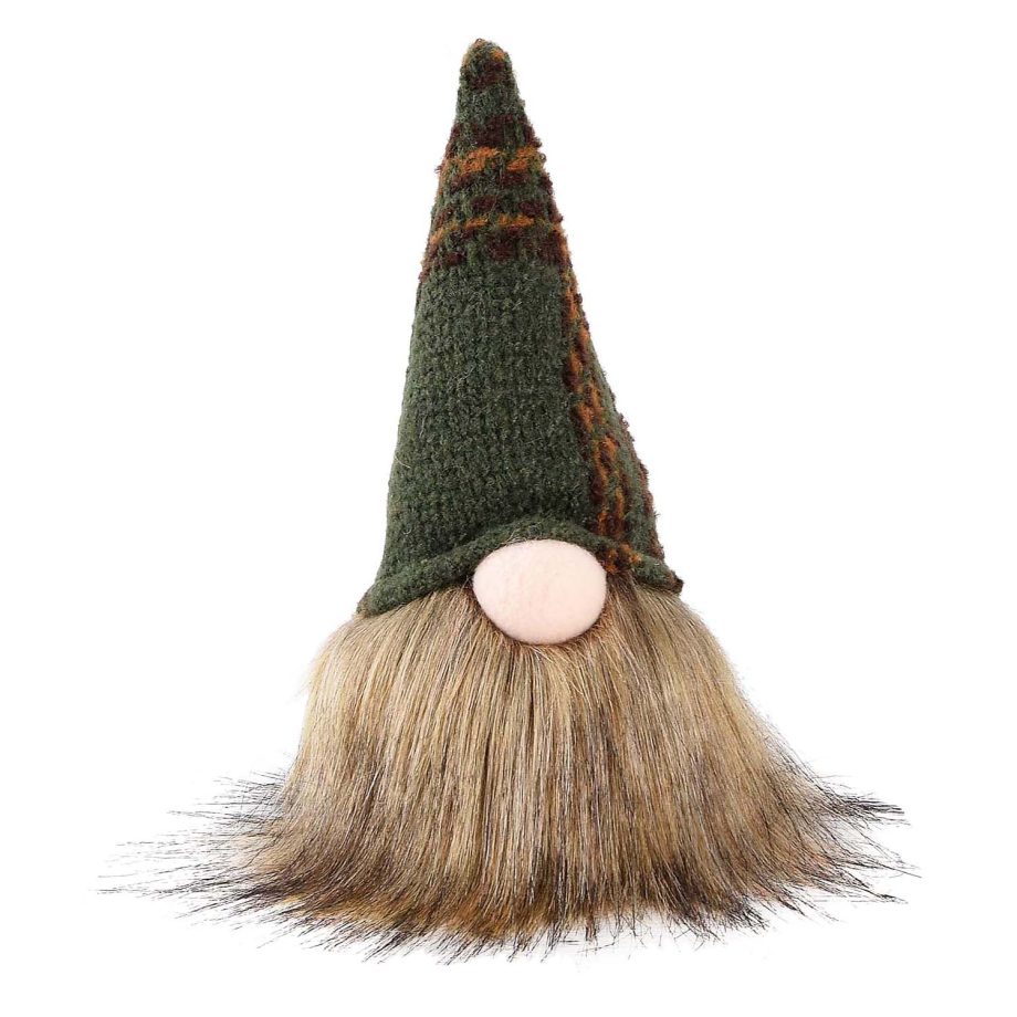 GNOME PLUSH 8" DARK GREEN/ BROWN HAT 8"