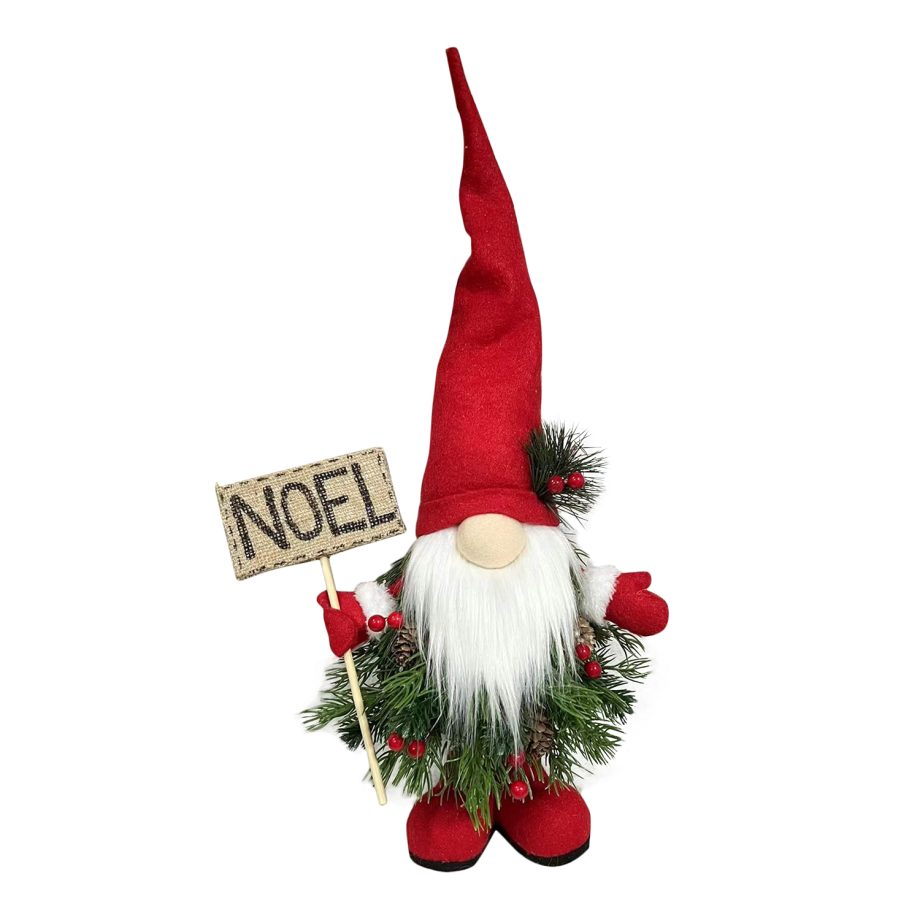 GNOME STANDING HOLDING NOEL STAKE RED/MULTICOLOR 19.5"