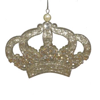 ORN GOLD /SILVER CROWN 4.5" W/ JEWEL