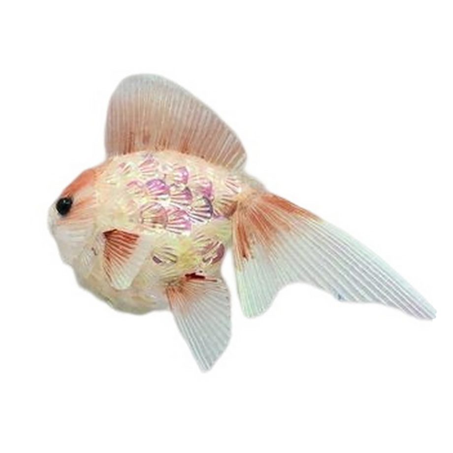 ORN SEA POLY FOAM FISH 7"X8" SALMON / IRIDESCENT W/ GLITTER & SEQUIN