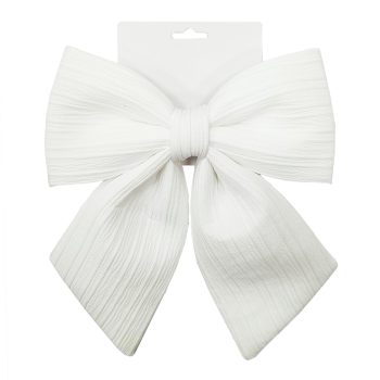 BOW SPONGE/FABRIC 8.5" WHITE
