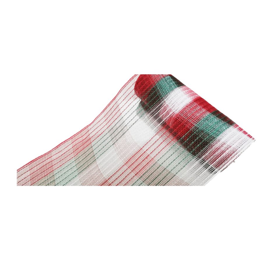 DECOR MESH 10.5"x10 YDS LN RED/ EMERALD/ WHITE