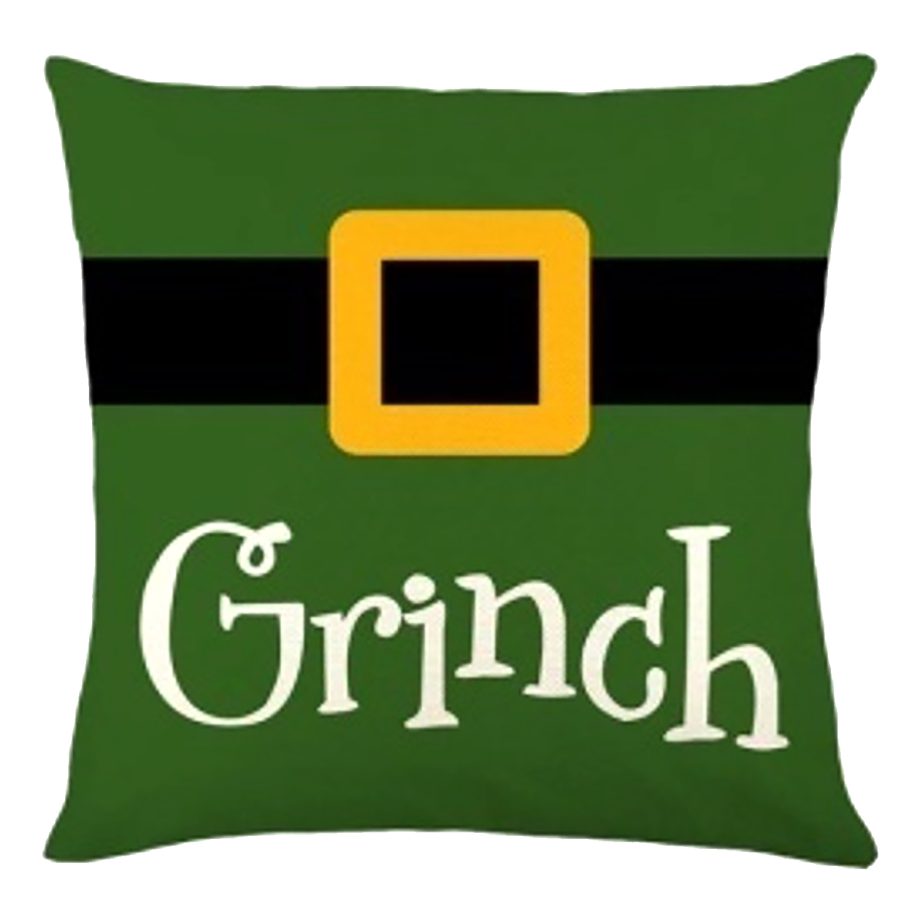 CUSHION DECORATIVE 16"x16" "GRINCH" GREEN